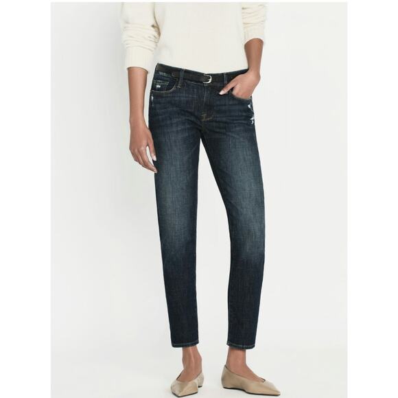 FRAME Le Garcon Crop Denim Mid Rise Boyfriend Jeans - Picture 1 of 9